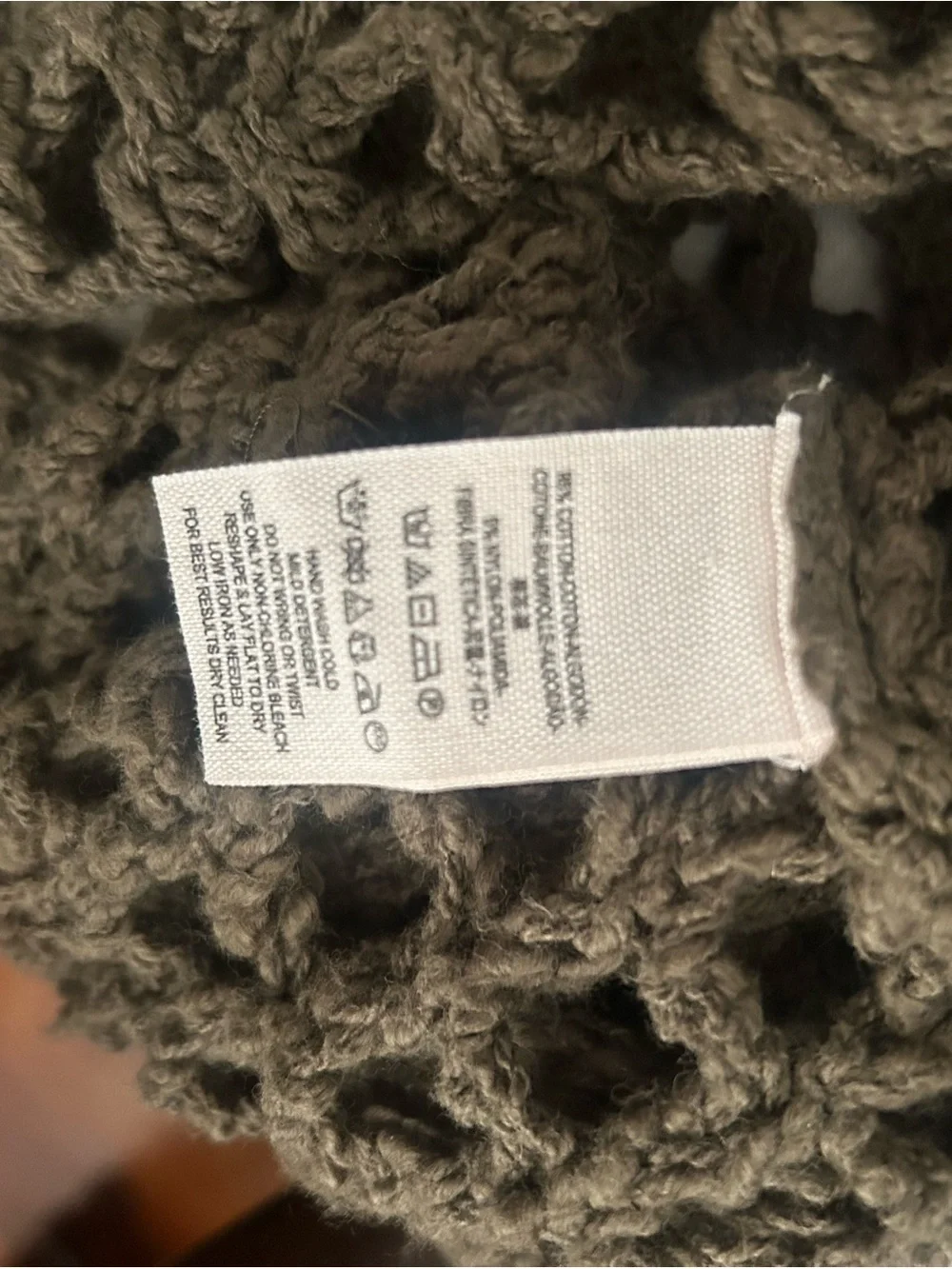 Free People Open-Weave Olive Crochet Shrug, Med, Very Good Used Condition - Picture 8 of 8